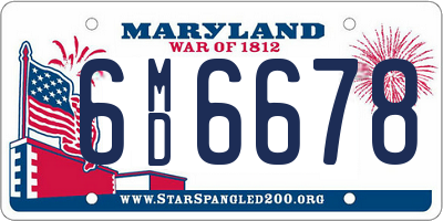 MD license plate 6MD6678