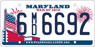 MD license plate 6MD6692