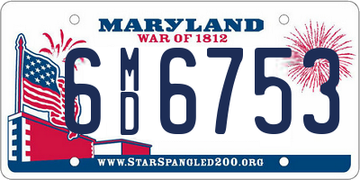MD license plate 6MD6753