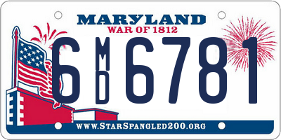 MD license plate 6MD6781