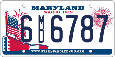 MD license plate 6MD6787