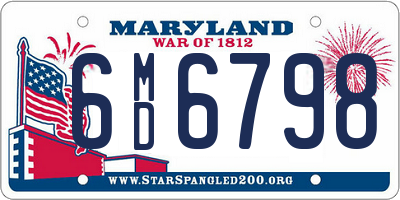 MD license plate 6MD6798