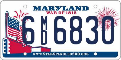 MD license plate 6MD6830