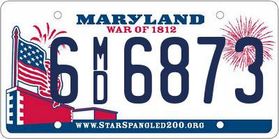 MD license plate 6MD6873