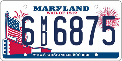MD license plate 6MD6875