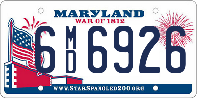 MD license plate 6MD6926