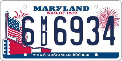 MD license plate 6MD6934