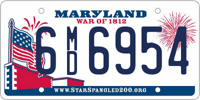 MD license plate 6MD6954