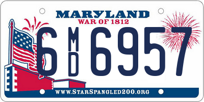 MD license plate 6MD6957