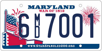 MD license plate 6MD7001