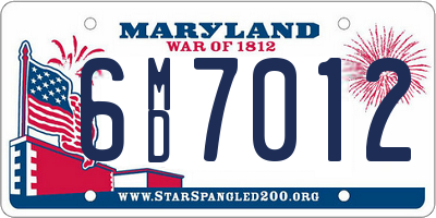 MD license plate 6MD7012