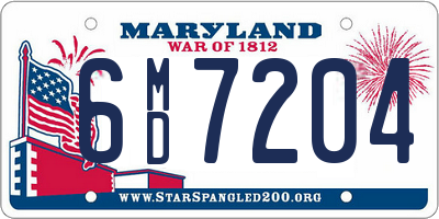 MD license plate 6MD7204