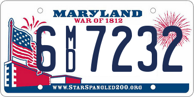MD license plate 6MD7232