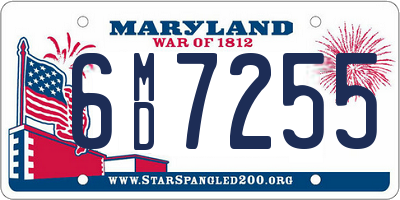 MD license plate 6MD7255