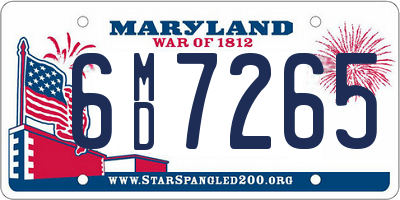 MD license plate 6MD7265