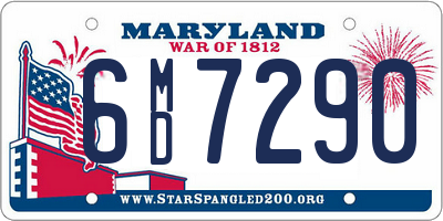 MD license plate 6MD7290