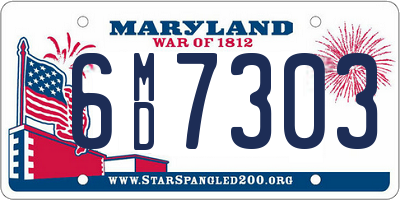 MD license plate 6MD7303