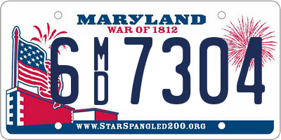 MD license plate 6MD7304