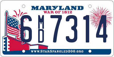 MD license plate 6MD7314