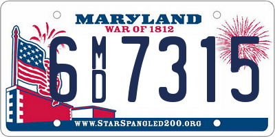 MD license plate 6MD7315