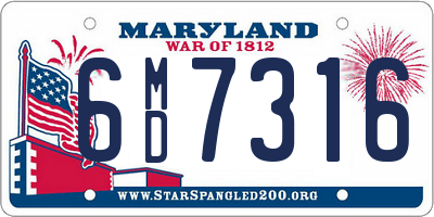 MD license plate 6MD7316