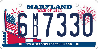 MD license plate 6MD7330