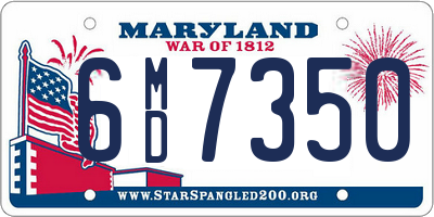 MD license plate 6MD7350