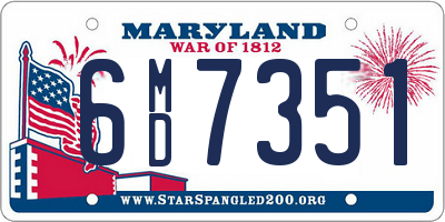 MD license plate 6MD7351