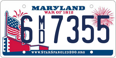 MD license plate 6MD7355