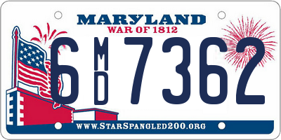 MD license plate 6MD7362