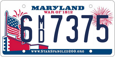 MD license plate 6MD7375