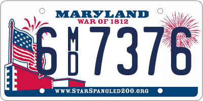 MD license plate 6MD7376