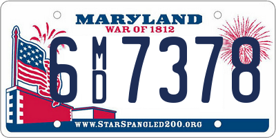 MD license plate 6MD7378