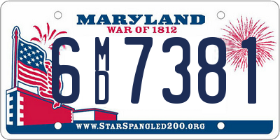 MD license plate 6MD7381