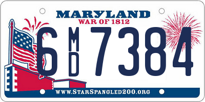 MD license plate 6MD7384
