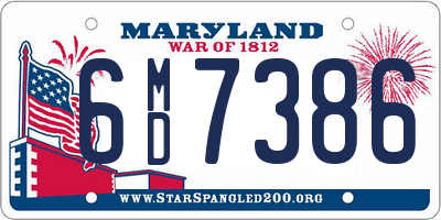 MD license plate 6MD7386