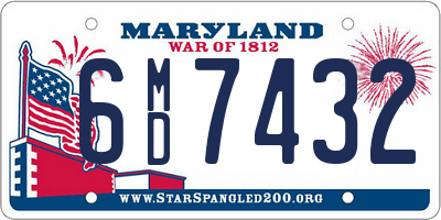 MD license plate 6MD7432
