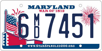 MD license plate 6MD7451