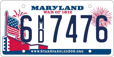 MD license plate 6MD7476