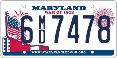 MD license plate 6MD7478