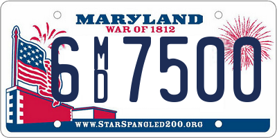 MD license plate 6MD7500