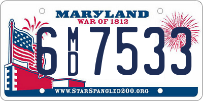 MD license plate 6MD7533