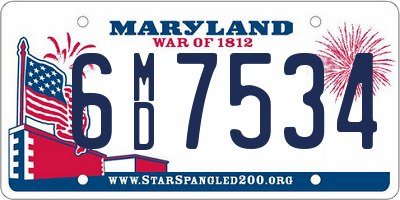 MD license plate 6MD7534