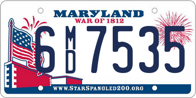 MD license plate 6MD7535