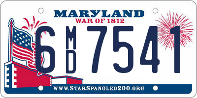 MD license plate 6MD7541