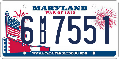 MD license plate 6MD7551