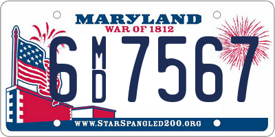 MD license plate 6MD7567