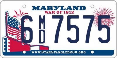 MD license plate 6MD7575