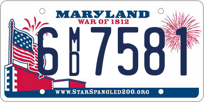 MD license plate 6MD7581