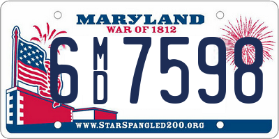 MD license plate 6MD7598